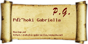 Páhoki Gabriella névjegykártya