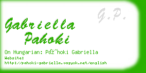 gabriella pahoki business card